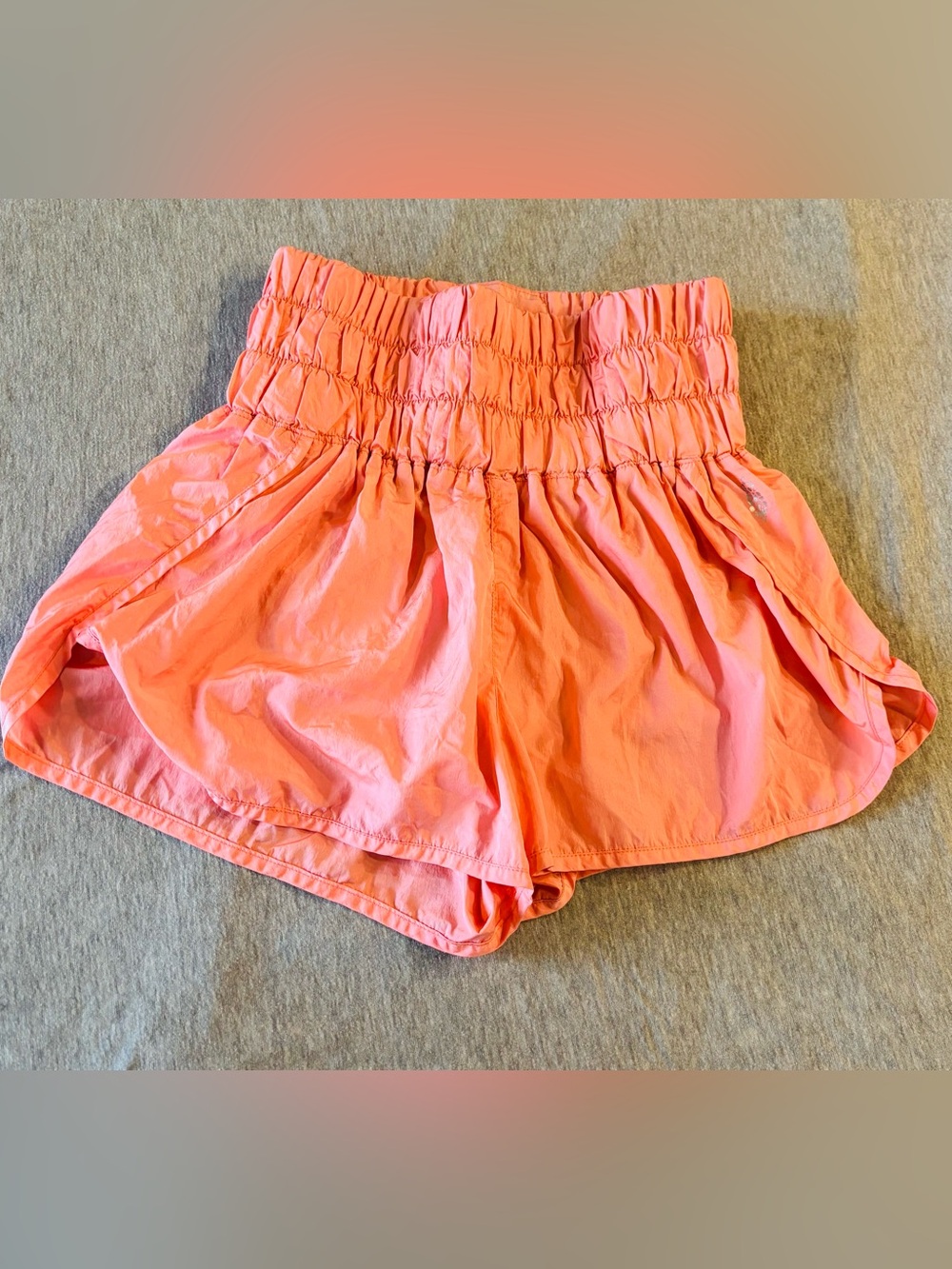 FP Movement by Free People High-Waist Coral Smocked Shorts